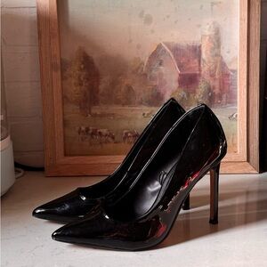 Express Shiny Black Heels